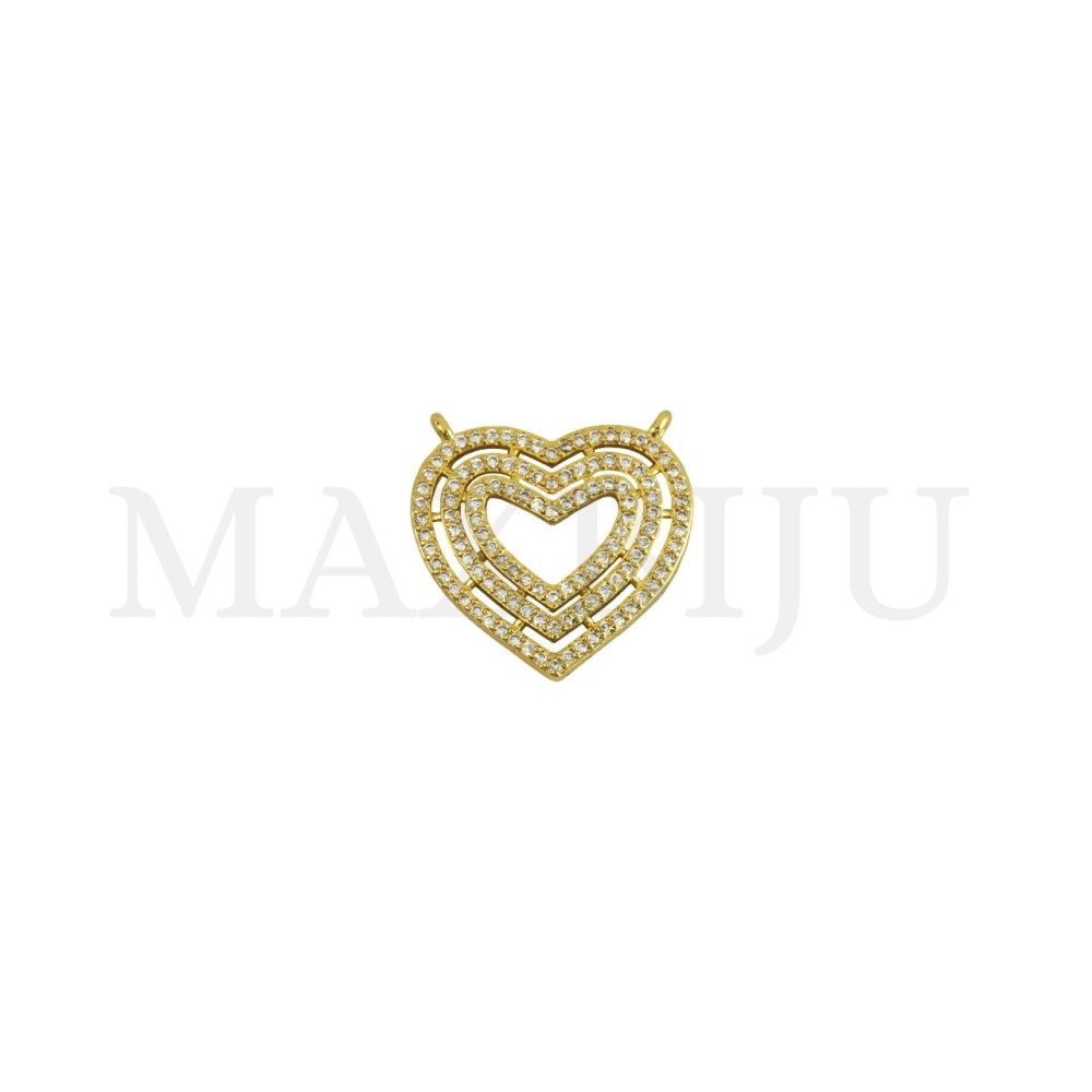  Rhodium-Plated Pendant – Heart, 20x20mm.