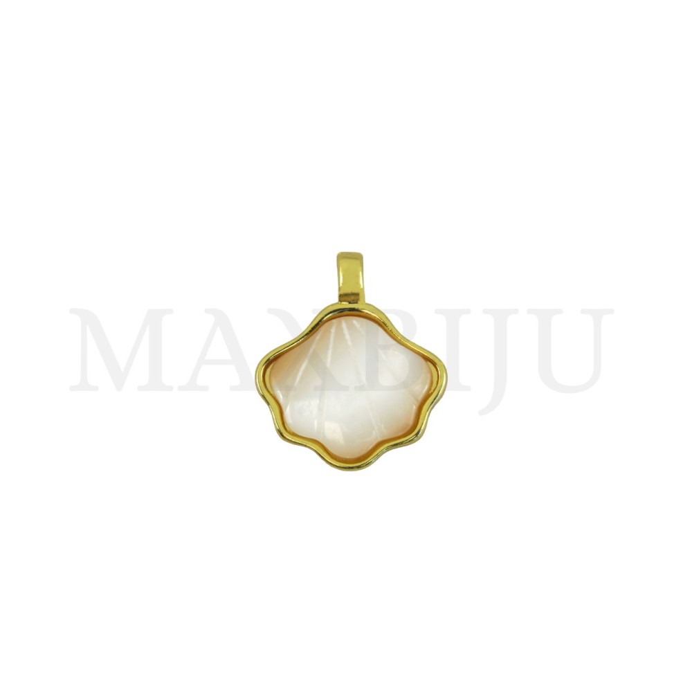 Rhodium-Plated Pendant – Shell, 13x15mm.