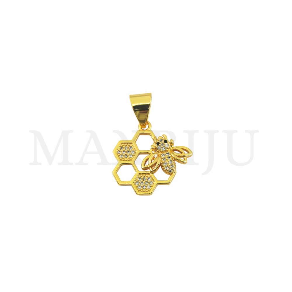 Rhodium-Plated Pendant, 23x21mm.