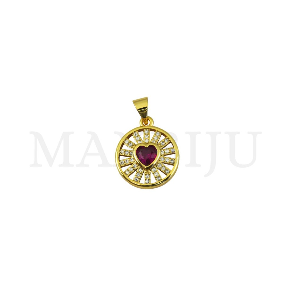 Rhodium-Plated Pendant, 15mm.