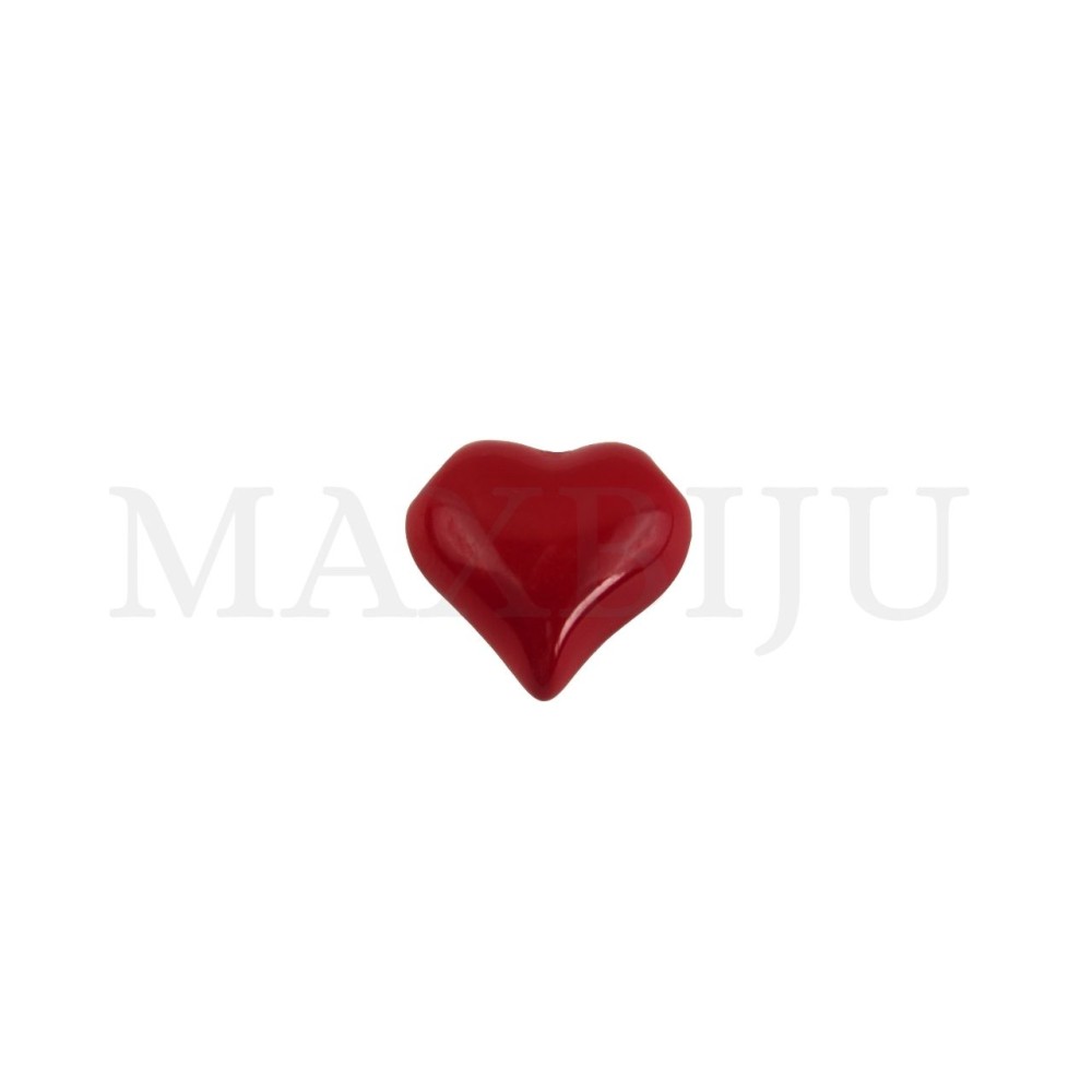 Rhodium-Plated pendant – Heart, 15x23mm.