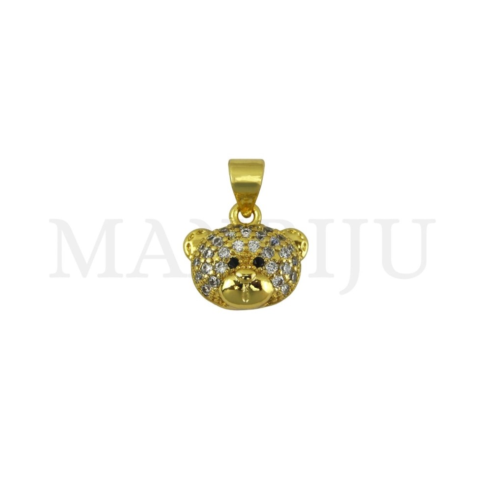 Rhodium-Plated Pendant – Bear, 12x12mm.