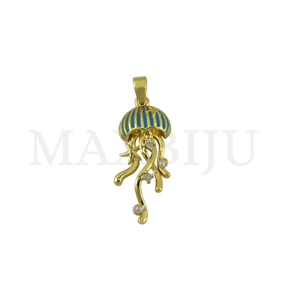 Rhodium-Plated pendant, 10x26mm.