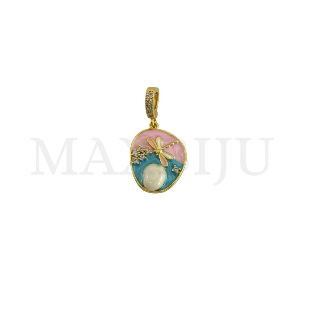  Rhodium-Plated Pendant, 15x30mm.