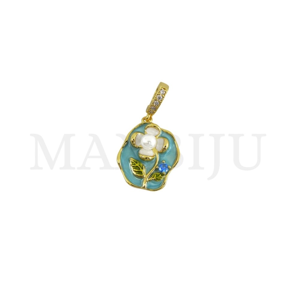  Rhodium-Plated Pendant, 16x29mm.