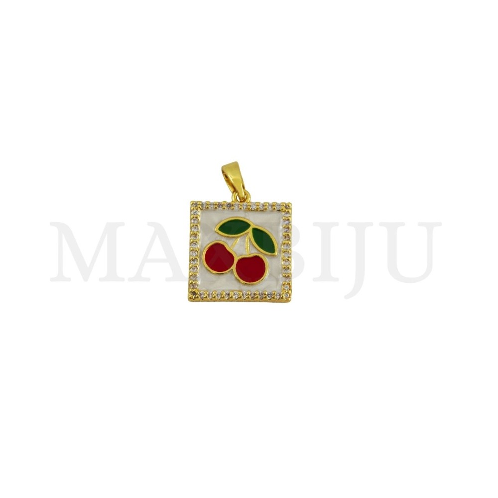  Rhodium-Plated Pendant, 15x15mm.