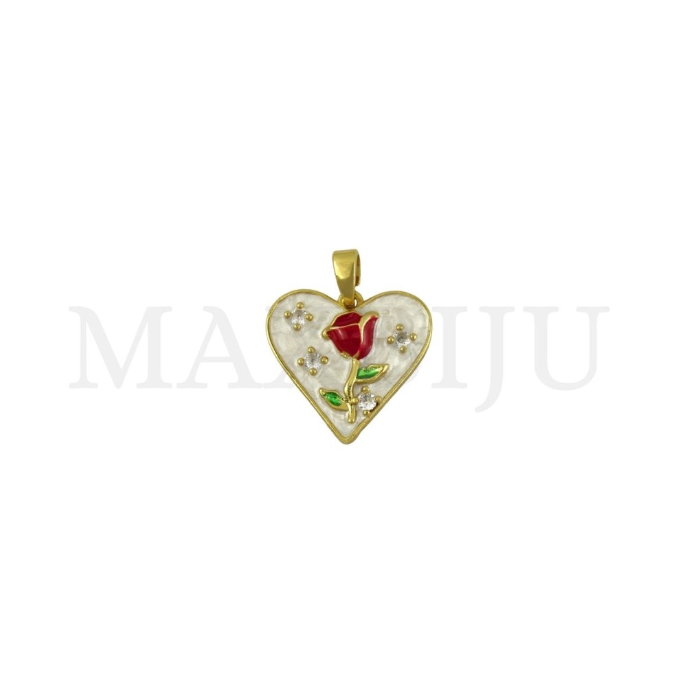 Rhodium-Plated Pendant, 18x17mm.