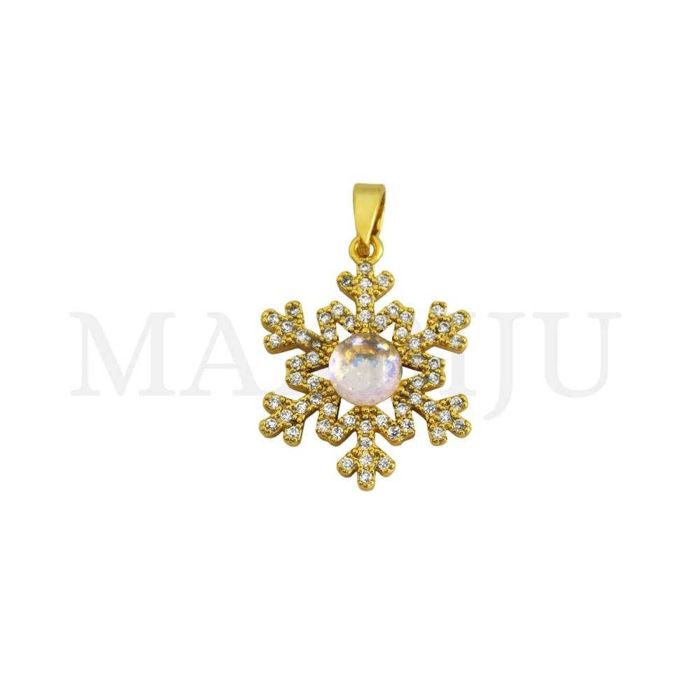 Rhodium-Plated Pendant, 17x23mm.