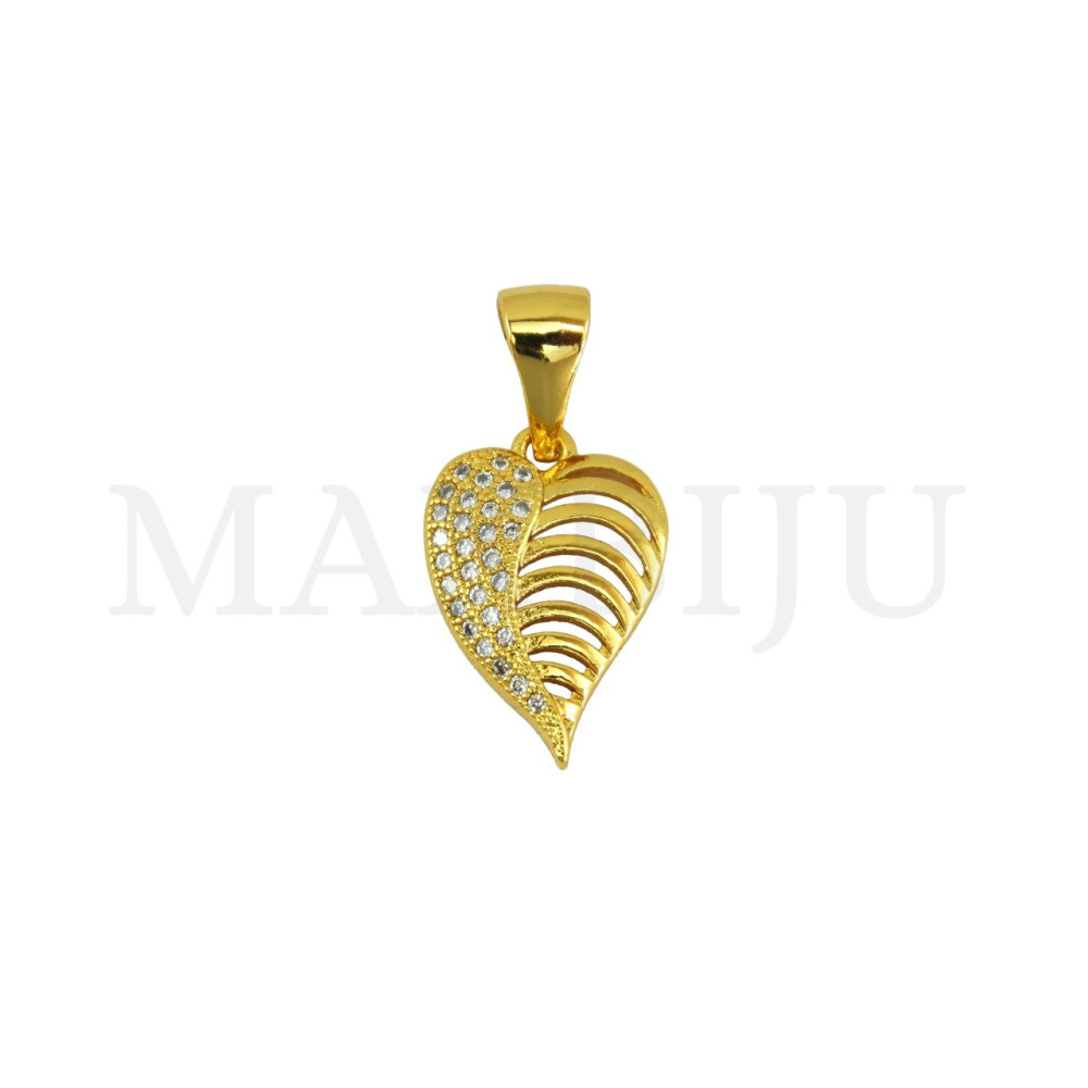 Rhodium-Plated Pendant, 11x16mm.