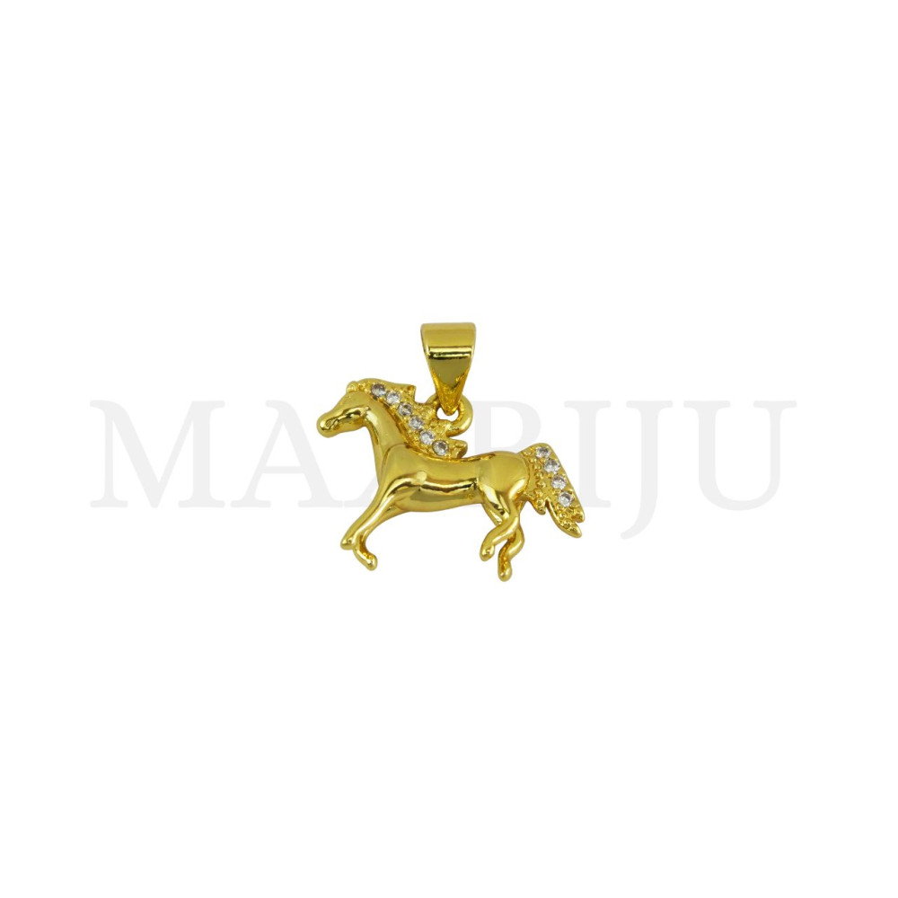 Rhodium-Plated Pendant, 19x13mm.