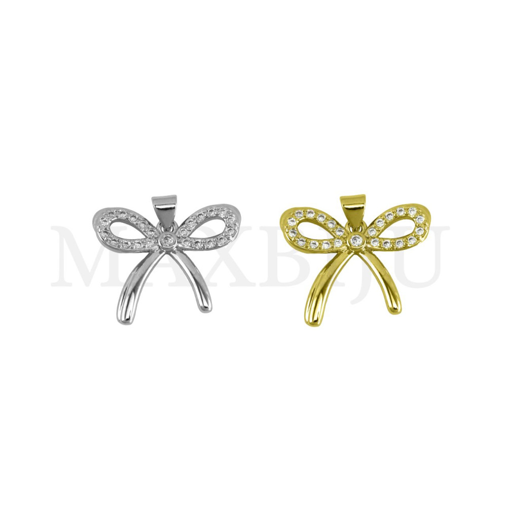 Rhodium-Plated Pendant, 24x20mm.