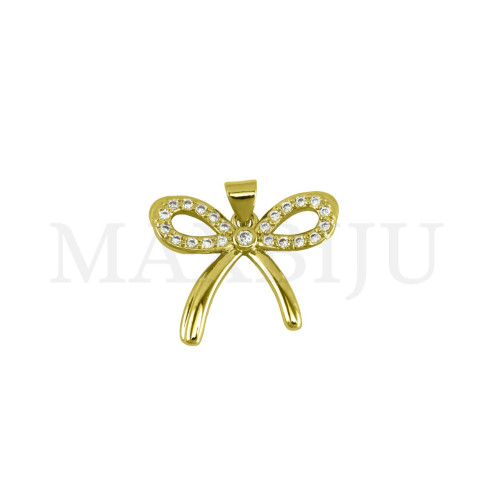 Rhodium-Plated Pendant, 24x20mm.