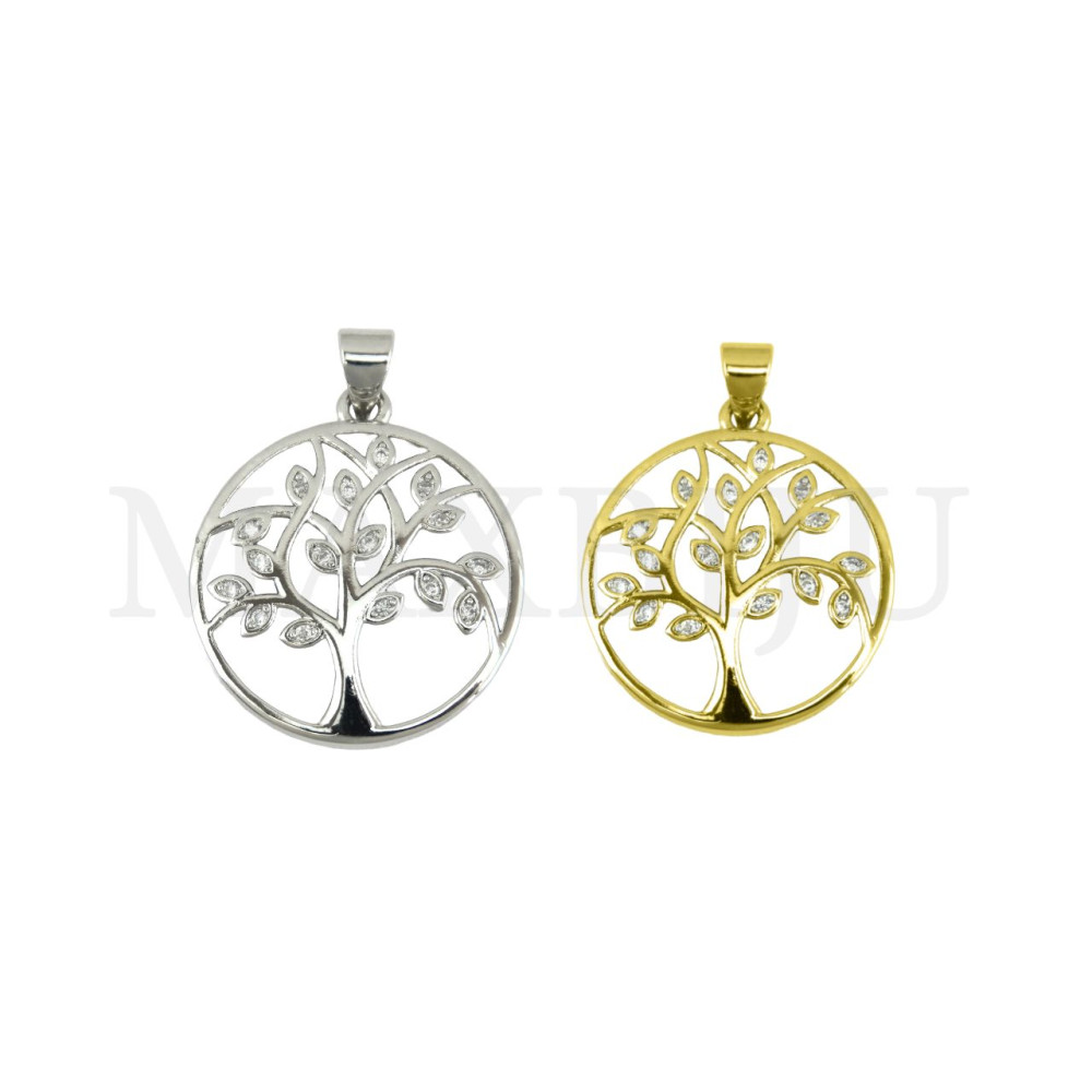 Rhodium-Plated Pendant, 21mm.