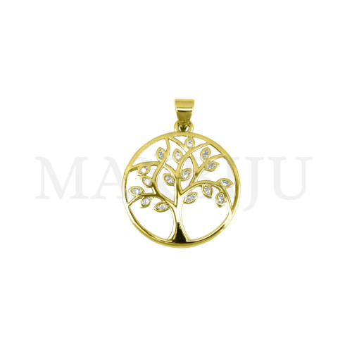 Rhodium-Plated Pendant, 21mm.