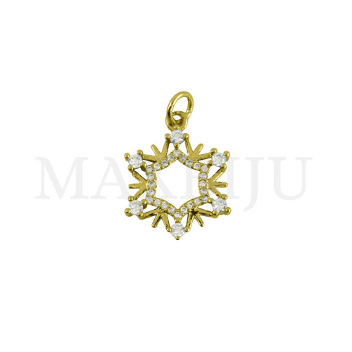 Rhodium-Plated Pendant, 15x19mm.