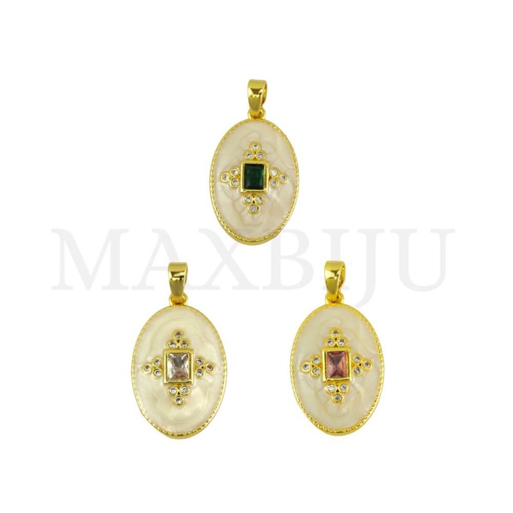 Rhodium-Plated Pendant, 14x22mm.