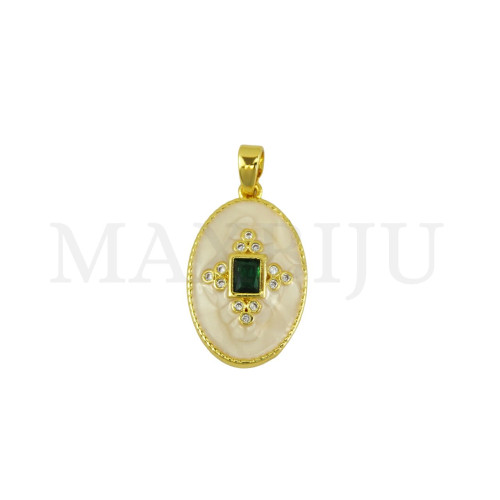 Rhodium-Plated Pendant, 14x22mm.