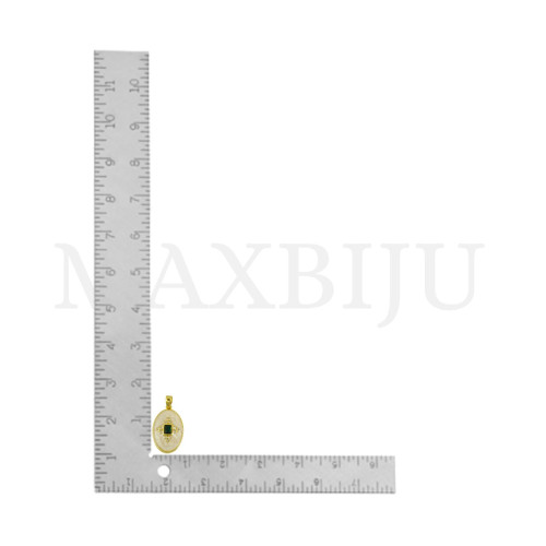 Rhodium-Plated Pendant, 14x22mm.