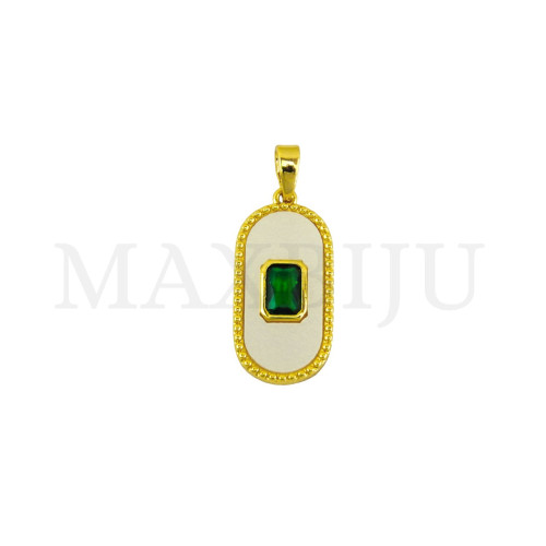 Rhodium-Plated Pendant, 11x23mm.