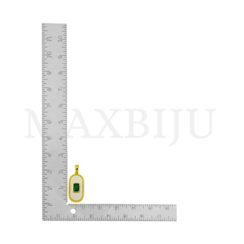 Rhodium-Plated Pendant, 11x23mm.