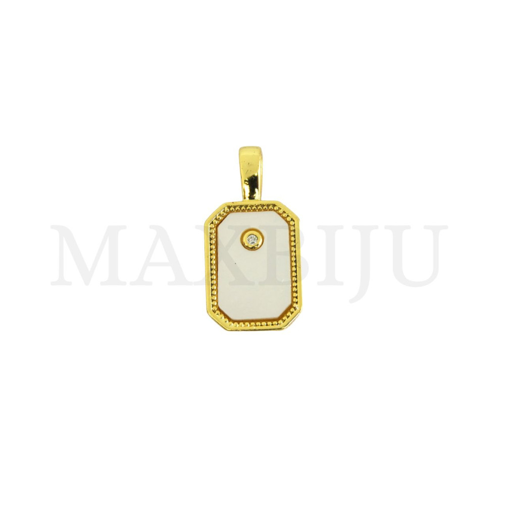 Rhodium-Plated Pendant, 10x20mm.