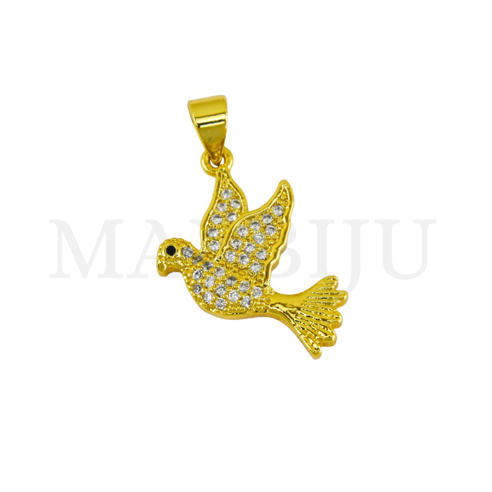 Rhodium-Plated Pendant, 14x17mm.