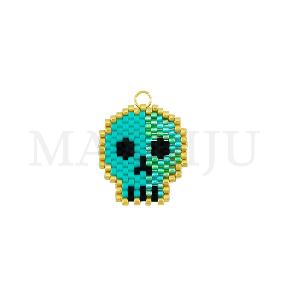 Miyuki Pendant – Skull 20x25mm.