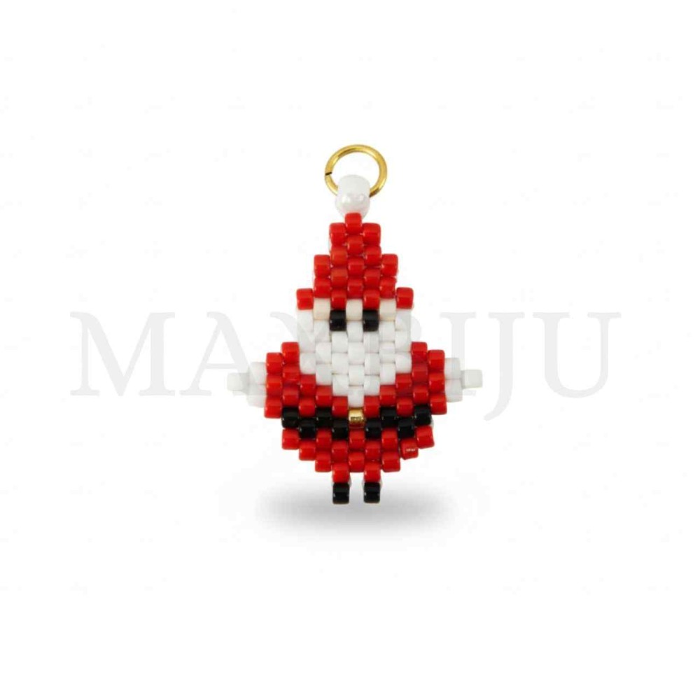  Santa Claus Christmas Miyuki Pendant 21x25mm