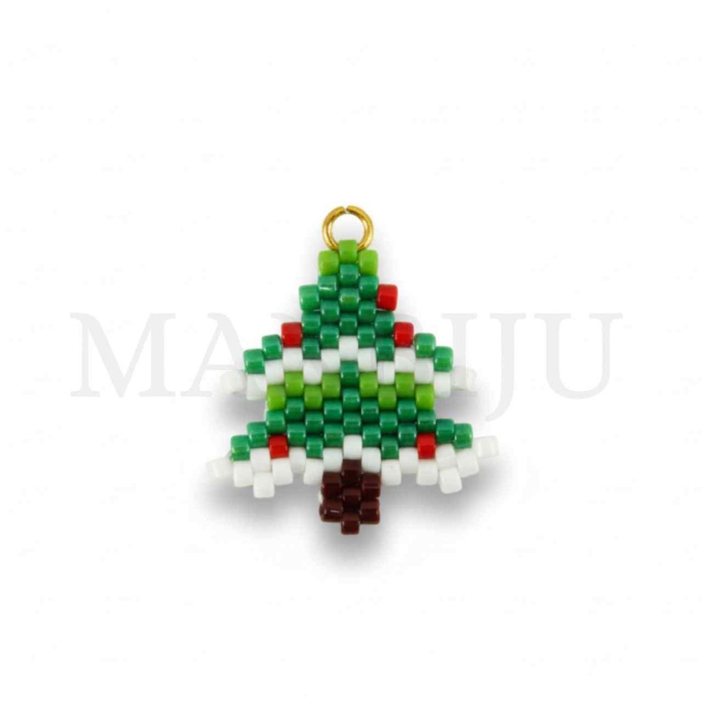 Christmas Tree Miyuki Pendant 20x22mm