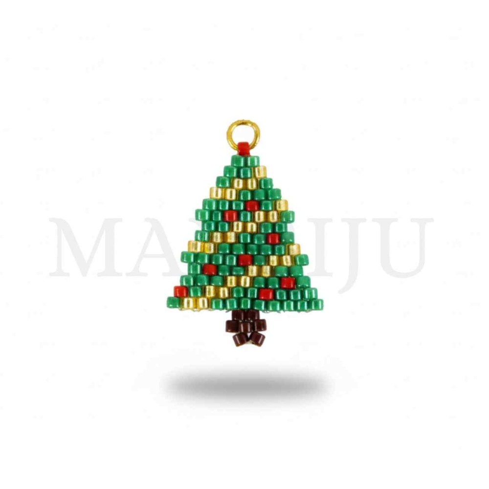 Christmas Tree Miyuki Pendant 18x24mm