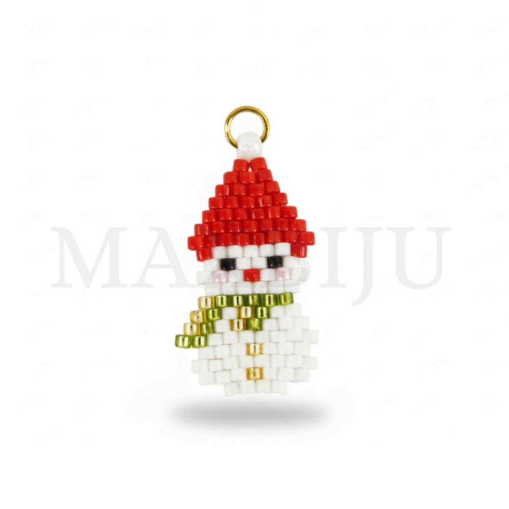 Snowman Miyuki Pendant 13x29mm