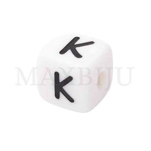 Square Letter Silicone Beads 10x10mm