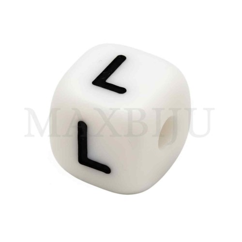 Square Letter Silicone Beads 10x10mm