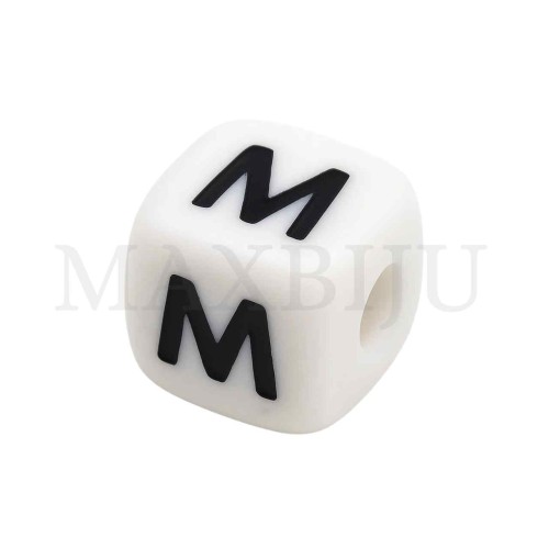 Square Letter Silicone Beads 10x10mm