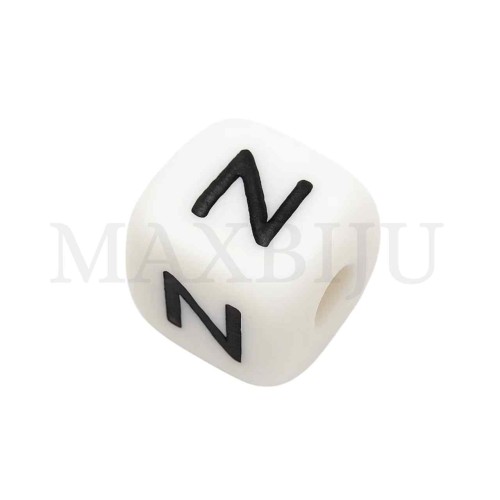 Square Letter Silicone Beads 10x10mm