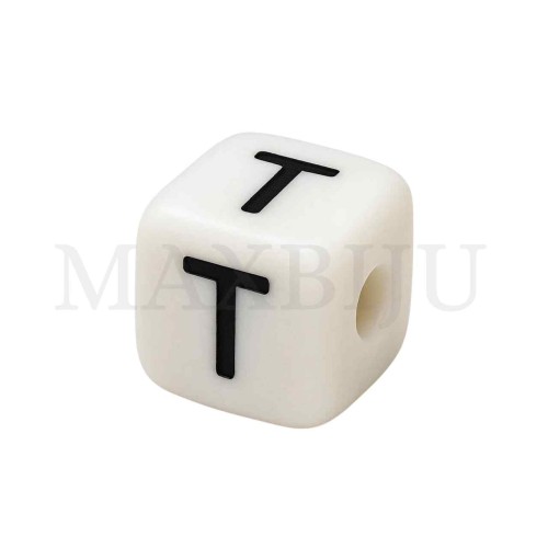 Square Letter Silicone Beads 10x10mm