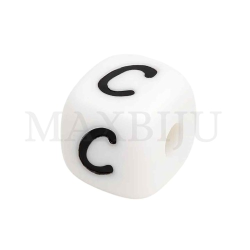 Square Letter Silicone Beads 10x10mm