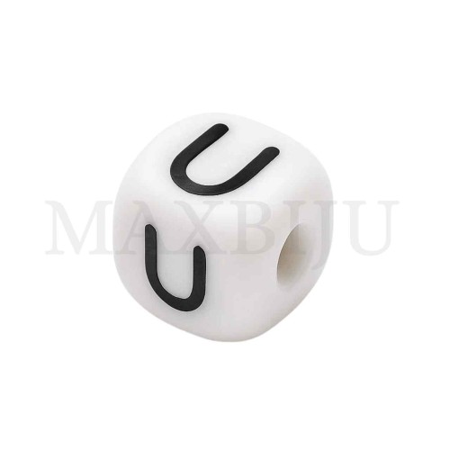 Square Letter Silicone Beads 10x10mm