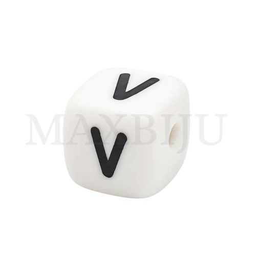 Square Letter Silicone Beads 10x10mm