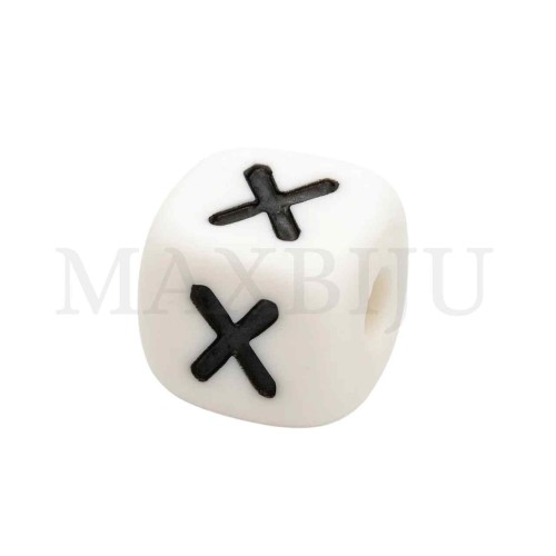 Square Letter Silicone Beads 10x10mm