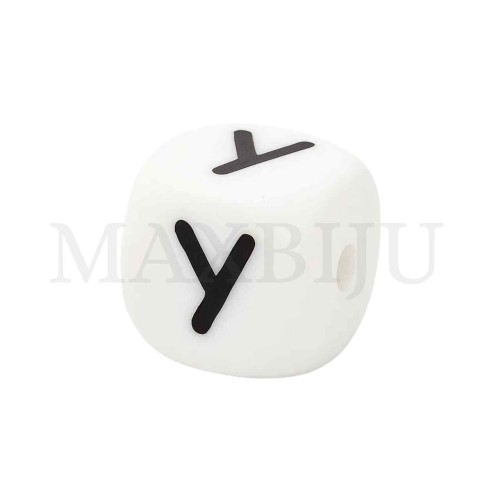 Square Letter Silicone Beads 10x10mm