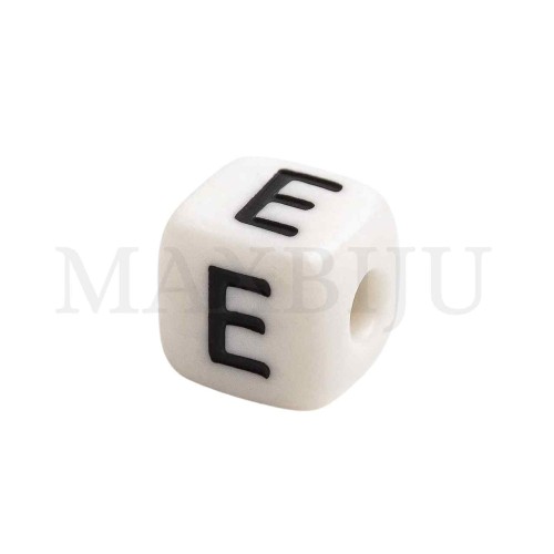 Square Letter Silicone Beads 10x10mm
