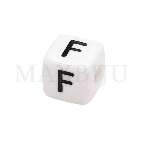 Square Letter Silicone Beads 10x10mm