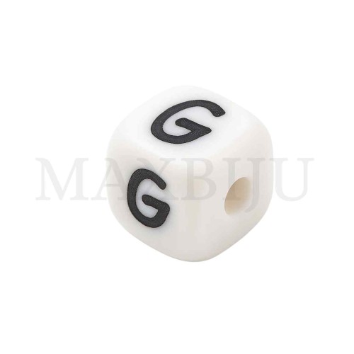 Square Letter Silicone Beads 10x10mm