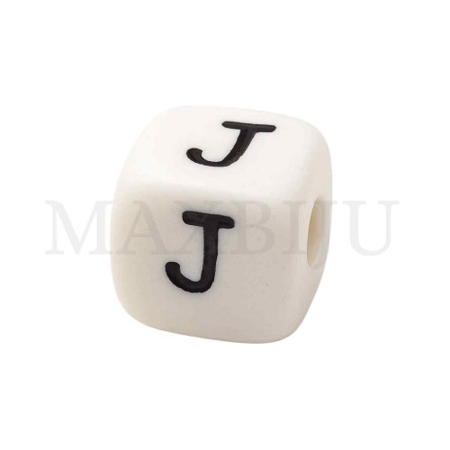 Square Letter Silicone Beads 10x10mm