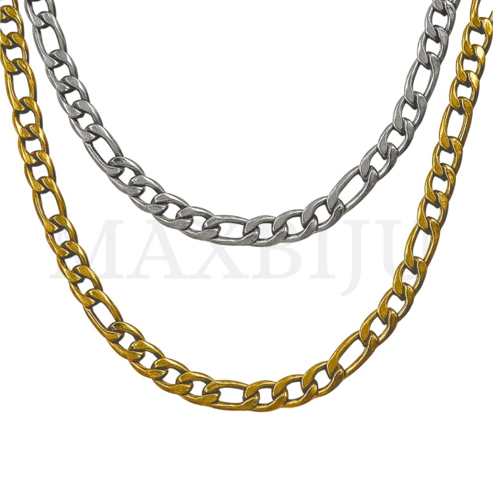 1.6mm NK 3:1 Steel Figaro Links Chain (80mm)