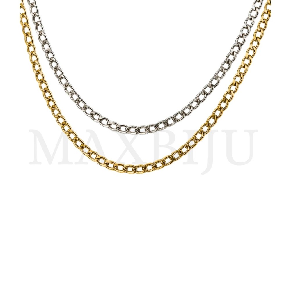 0.4mm Steel Flat Oval Plate Links Chain (45mm)