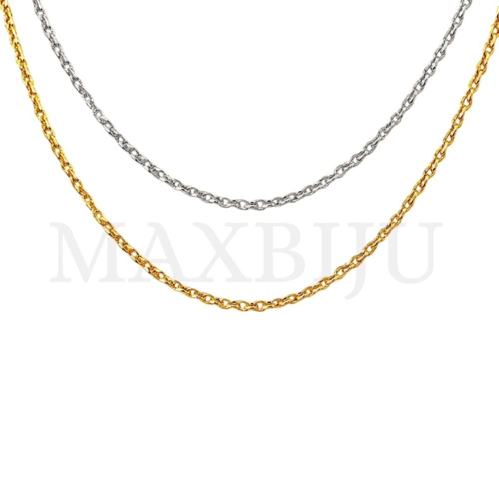 0.4mm Steel Oval Links Chain (45mm) - 12 pieces