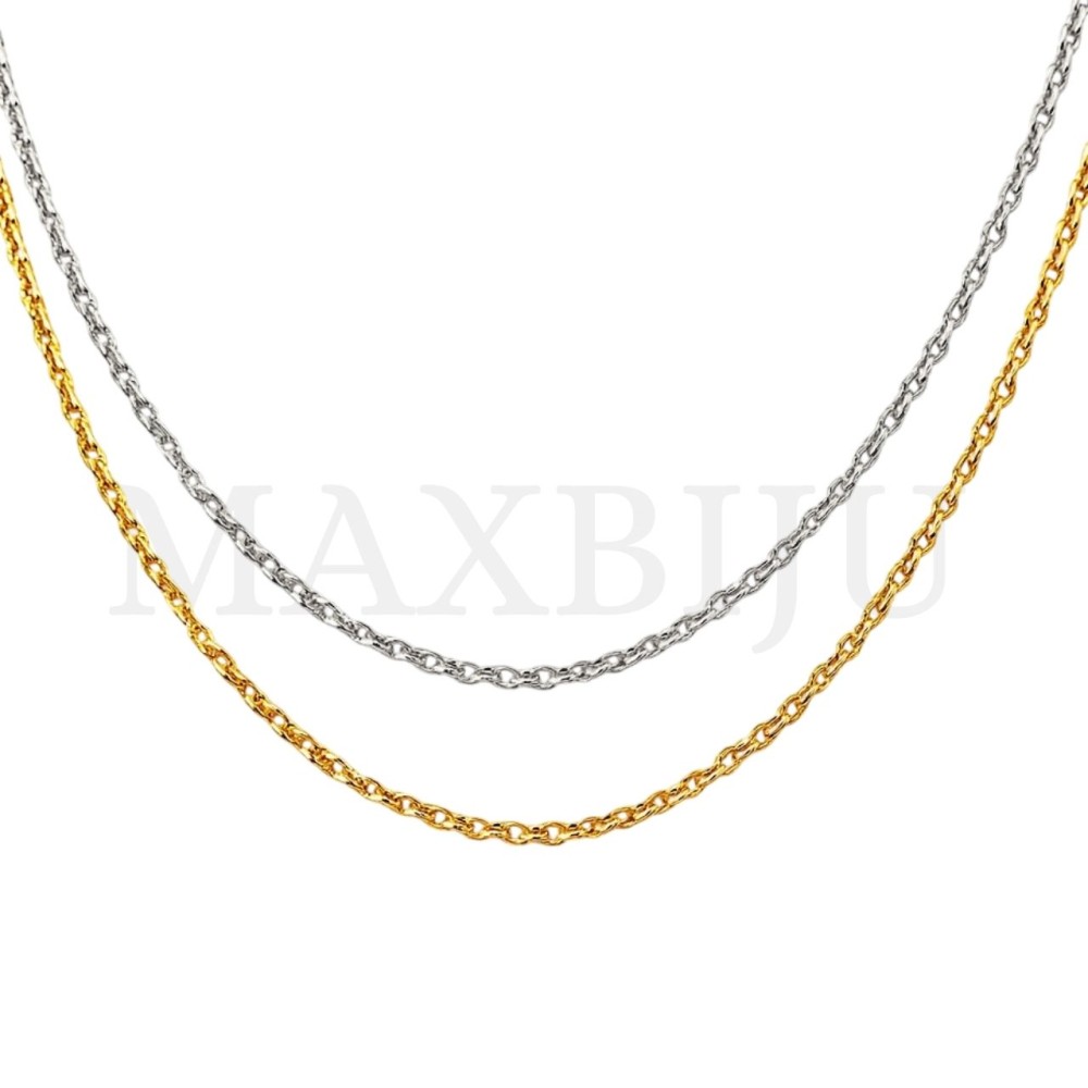 0.5mm Steel Oval Links Chain (45mm) - 12 pieces