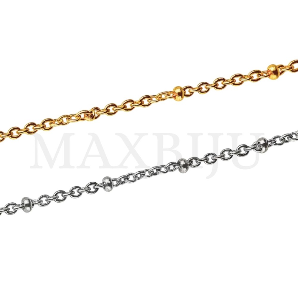 0.3mm Steel Cable Chain with beads - Coil